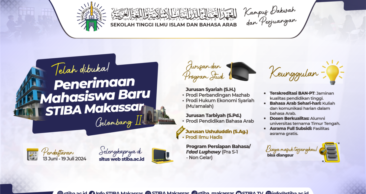 Penerimaan Mahasiswa Baru Gelombang II STIBA Makassar