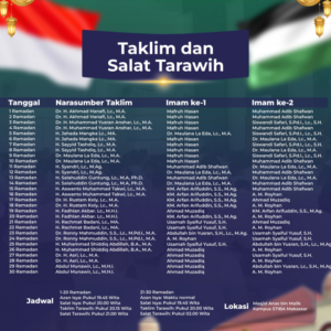 JADWAL TAKLIM DAN SALAT TARAWIH 1446 STIBA MAKASSAR