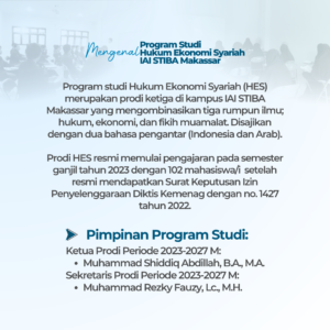 Porgram Studi Hukum Ekonomi Syariah (HES) Institut Agama Islam STIBA Makassar