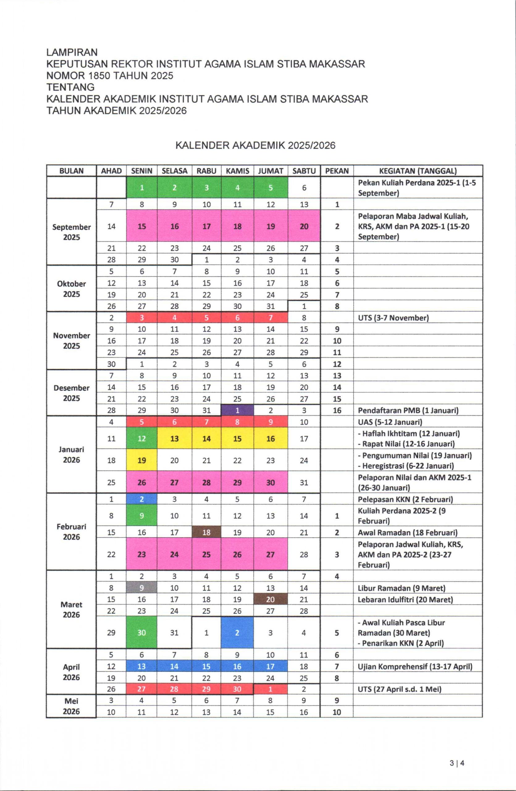 Kalender Akademik